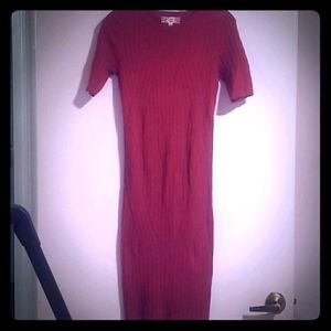 Pink Rose Ribbed bodycon dress